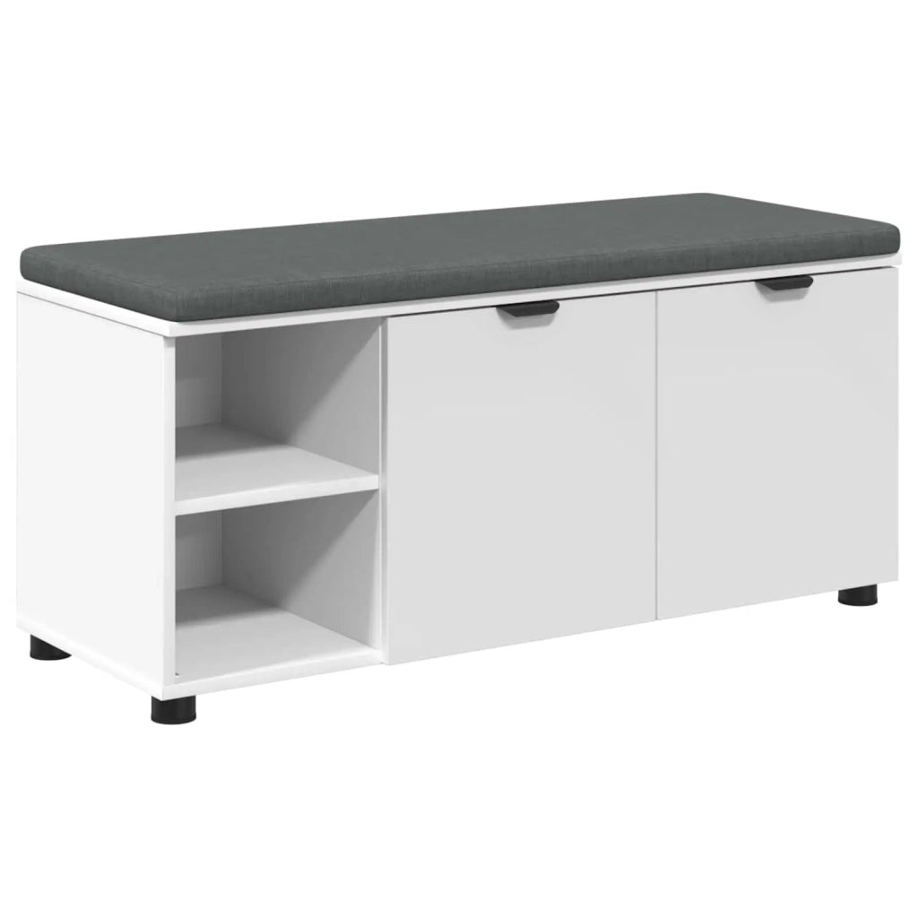 Panca per ingresso con cuscino-Sgabello-Panca da Corridoio Bianco 100 x 38 x 46 cm 702056