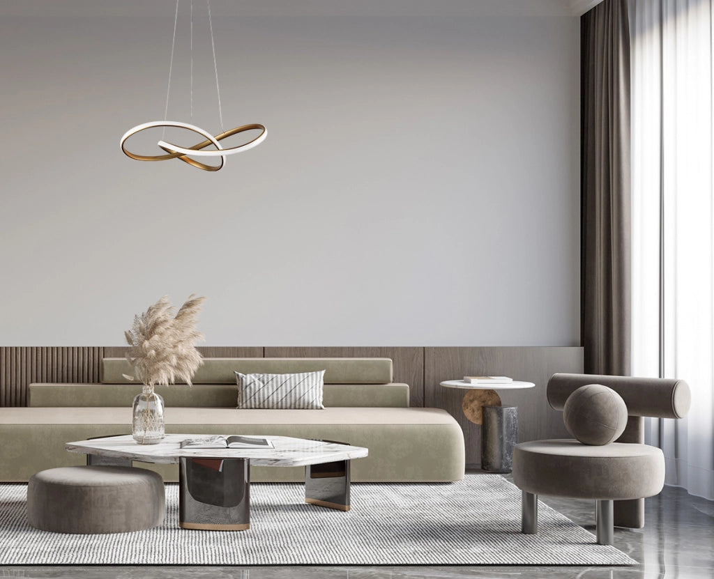 Lampadario LED Consa Italux nastro oro 40W 3000-6000K