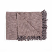 Plaid in cotone grigio e rosa cm. 135 x 190