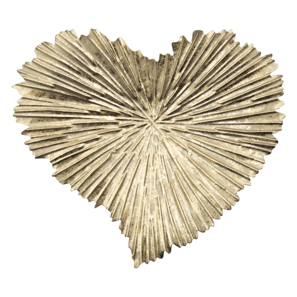 Vassoio Cuore 21, Oro, Metallo, 25x2x29 cm