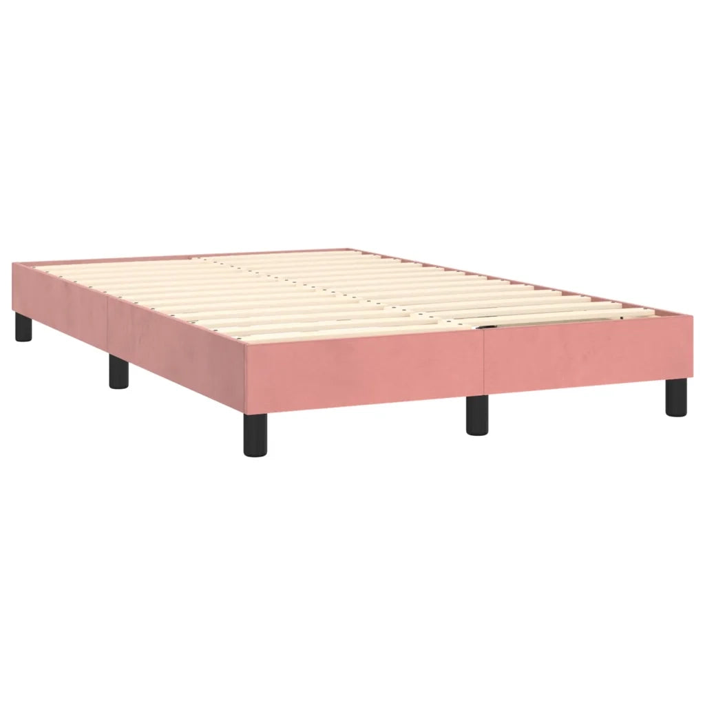 Giroletto a Molle con Materasso Rosa 120x200 cm in Velluto 3141358
