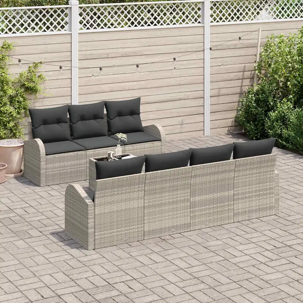 Set Divano da Giardino Grigio chiaro 55 x 55 x 37 cm polyrattan 3345952