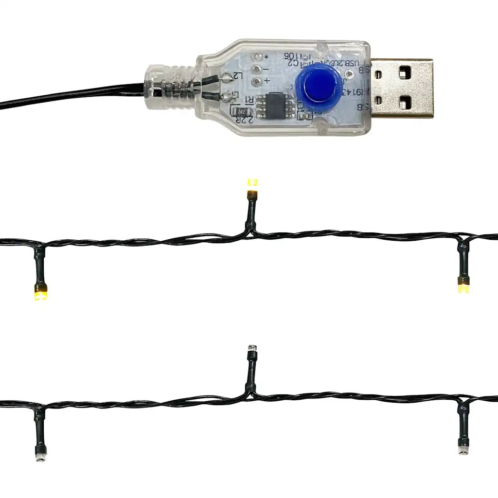 Ghirlanda Natalizia con Luci a LED 20 m Nera cod mxl 46744