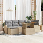 Set Divano da Giardino 7 pcs Beige Poly Rattan 3358345