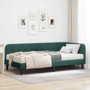 Cornice del letto ad angolo Verde Scuro 90 x 200 cm Velluto 3394156