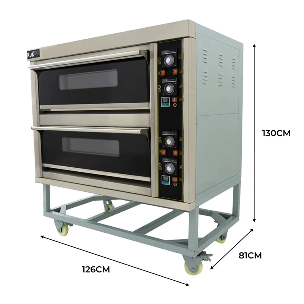 Forno Pizza Professionale Doppia Camera Elettrico 400°C 12 Pizze