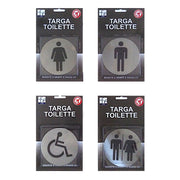TARGHETTA TOILETTE ADESIVA IN ALLUMINIO