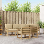Set di divani da esterno 7 pz Bianco e Beige Poliestere 3387762