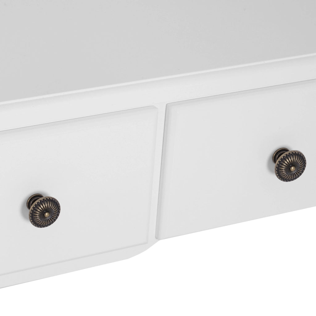 Cassettiera con Specchio e Sgabello ¨C Xylo ¨C 5 Cassetti Bianco MDF