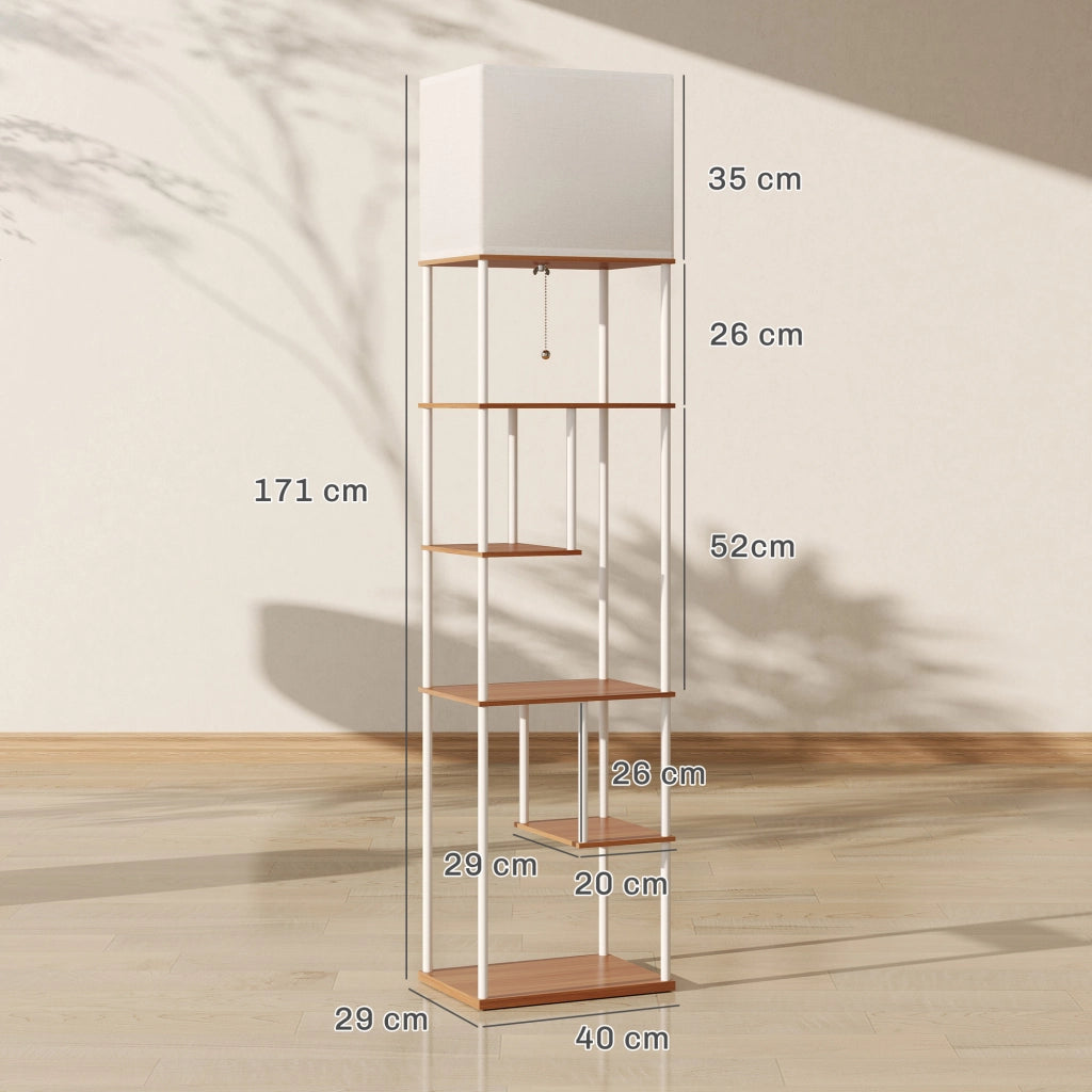 Lampada da Terra con Scaffale Temperatura Colore Regolabile 3000K-6500K ¨C Minimal ¨C Nero