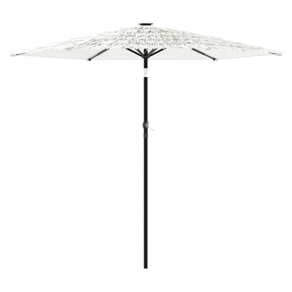 Ombrellone da giardino quadrato con palo in acciaio 223 x 223 x 213 cm protezione UV uso esterno finitura bianca 02_0056395