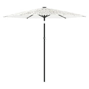 Ombrellone da giardino quadrato con palo in acciaio 223 x 223 x 213 cm protezione UV uso esterno finitura bianca 02_0056395