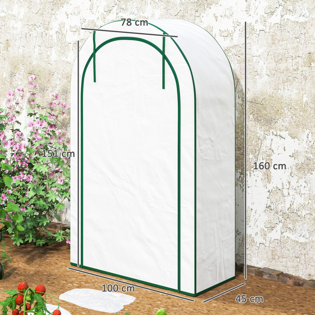 Serra da Giardino 4 Ripiani ¨C Xylo ¨C Telo Plastica Bianco 100x45x160cm