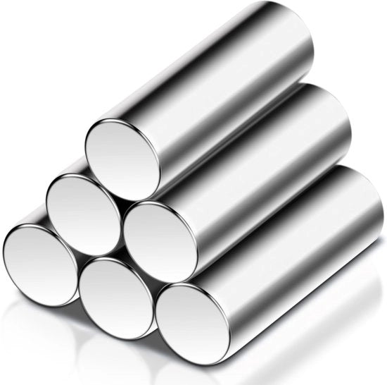 Pacco con 6 magneti neodymium, extra forti, grandi, 10 x 30 mm magneti a disco, forte magnete neodymium, acciaio inossidabile, magneti a disco, forte magnete per lavagne, whiteboard, officine, frigoriferi, dischi magnetici