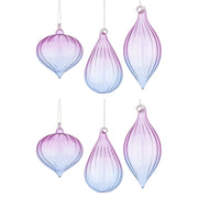 Pendagli di Natale in Vetro Viola e Blu Design Moderno Slab