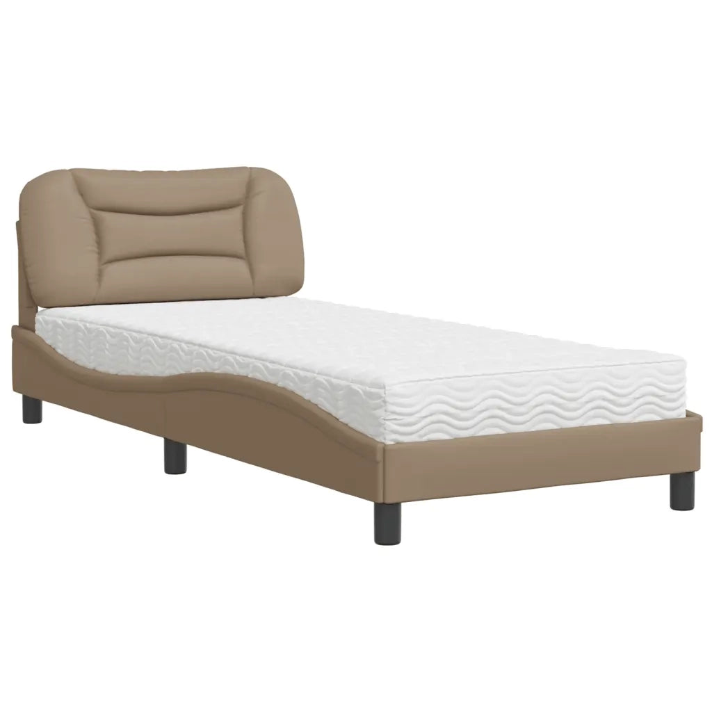 Letto con Materasso Hvar Cappuccino 90x190 cm Similpelle