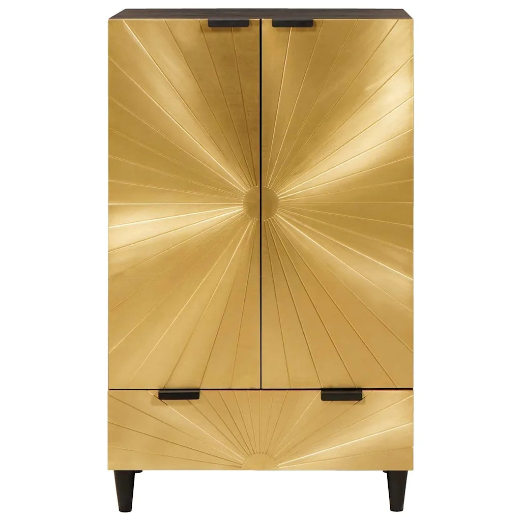 Mobile laterale con cassetto Nero e Oro 60 x 33,5 x 100 cm 4017858