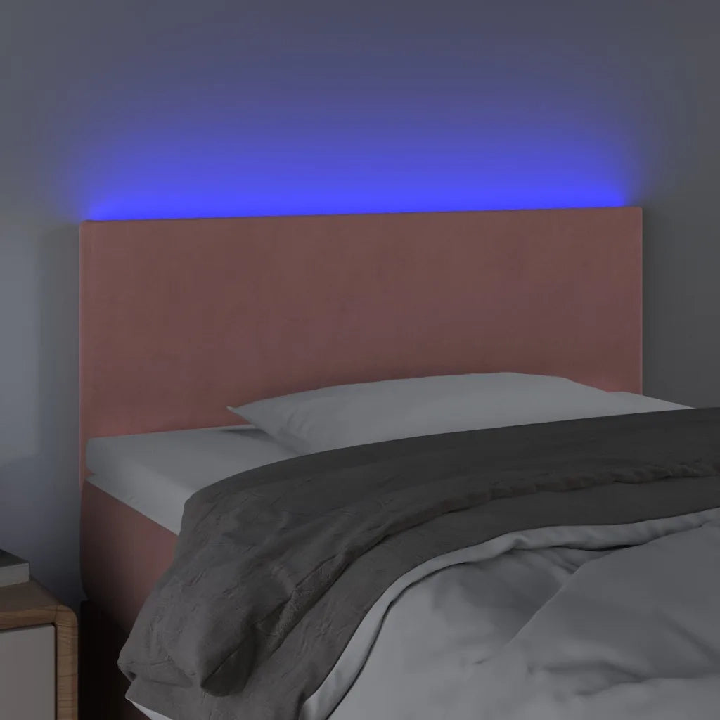 Testiera a LED Rosa 80x5x78/88 cm in Velluto 3121367