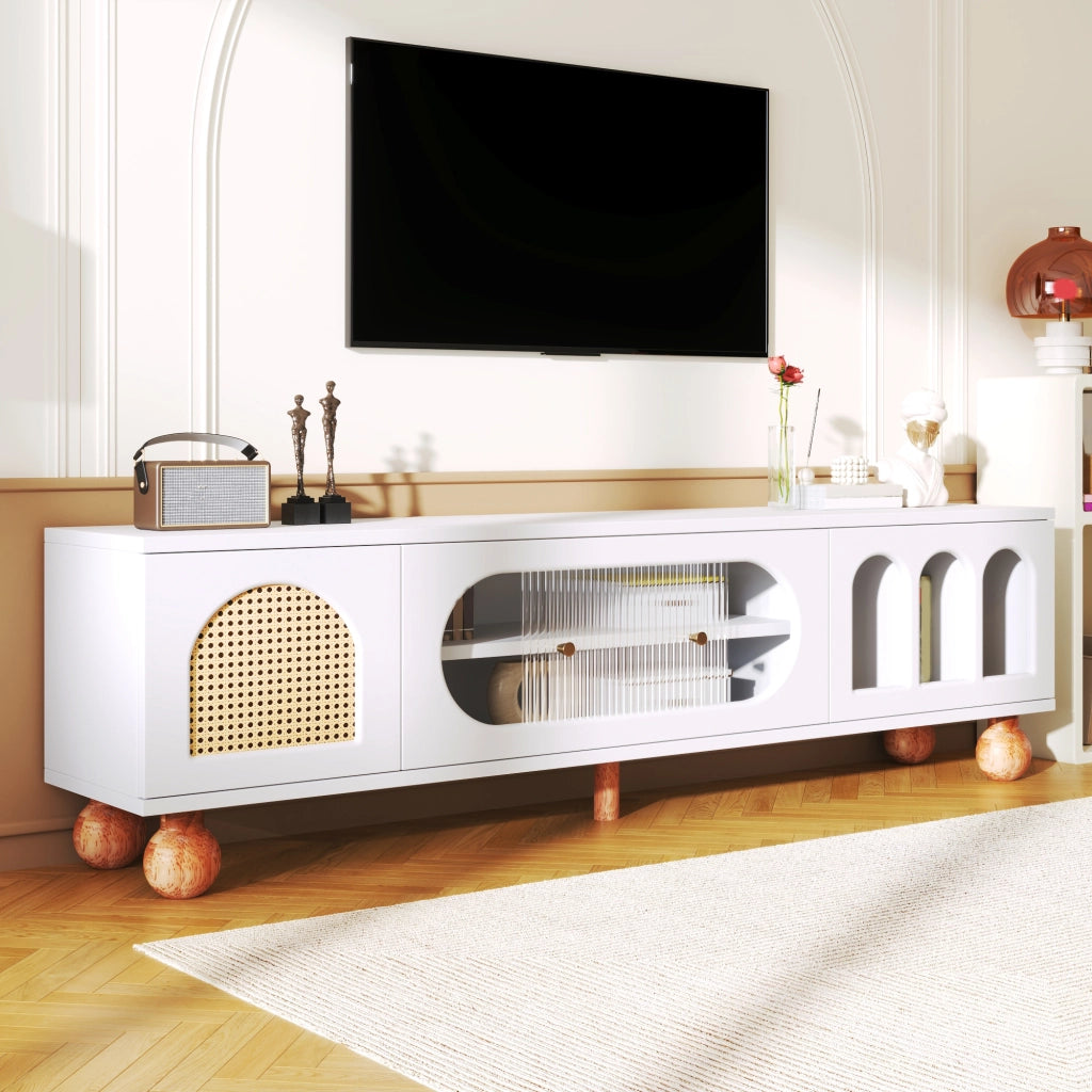 Cassettiera TV bianca in truciolare lunghezza 170 cm