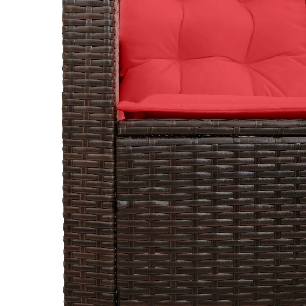 Set di divani da esterno 2 pcs Marrone e Rosso polyrattan 4103878