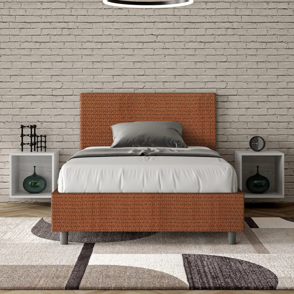 Letto 1 Piazza e Mezzo 120x190 cm Senza Rete Adele Labirinto 04 Arancione