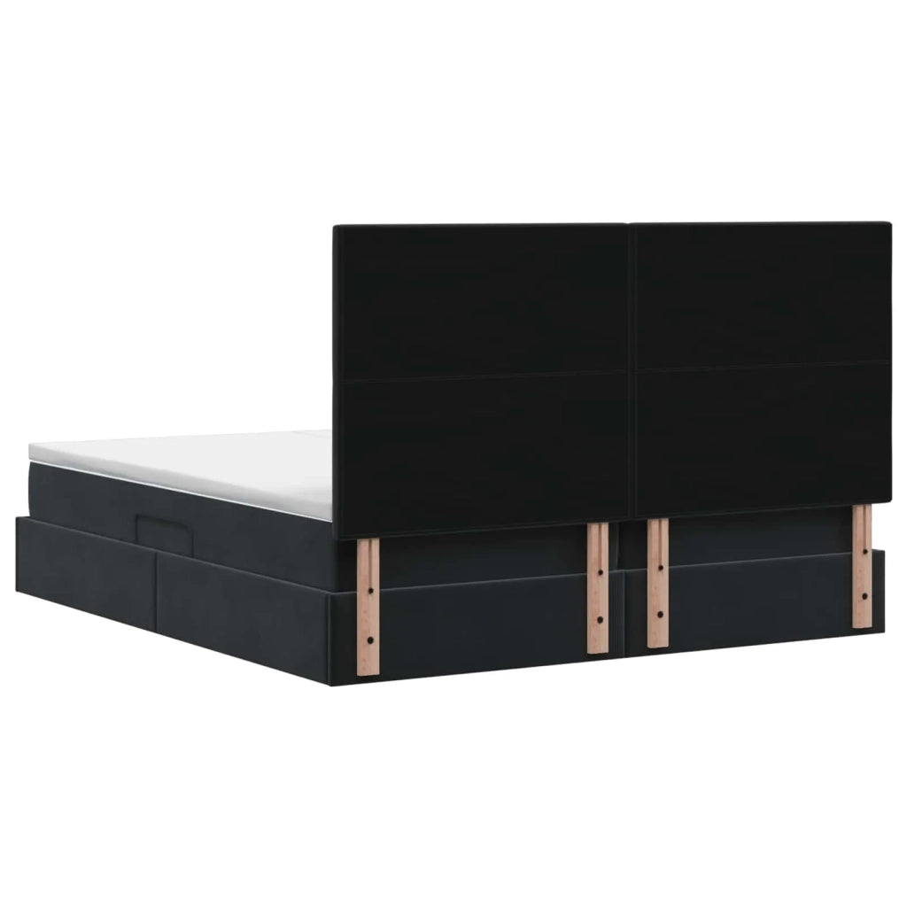 Letto con Contenitore con testiera Nero 180 x 200 cm Velluto 3459827