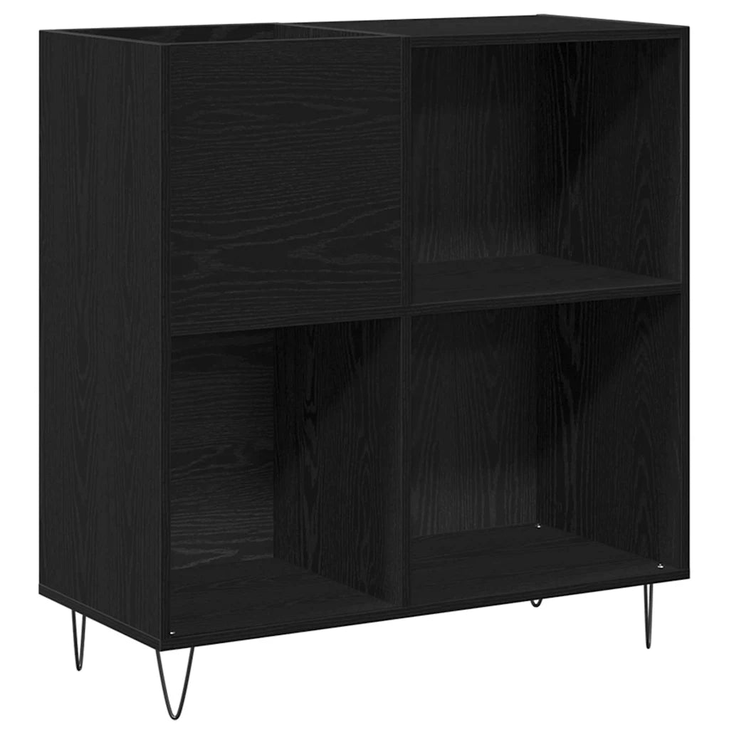 Mobile porta vinili con lo scaffale Rovere Nero 85 x 38 x 89 cm CFW9096990