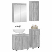 Set di mobili per il Bagno | Armadio da bagno TULUM 4 pz Grigio Sonoma