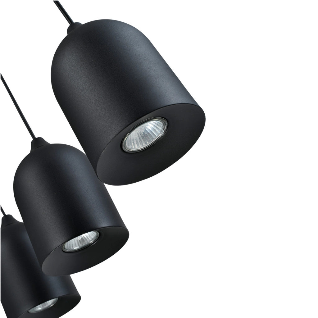 Lampada a sospensione nera metallo 46cm 3xGU10 Nilo