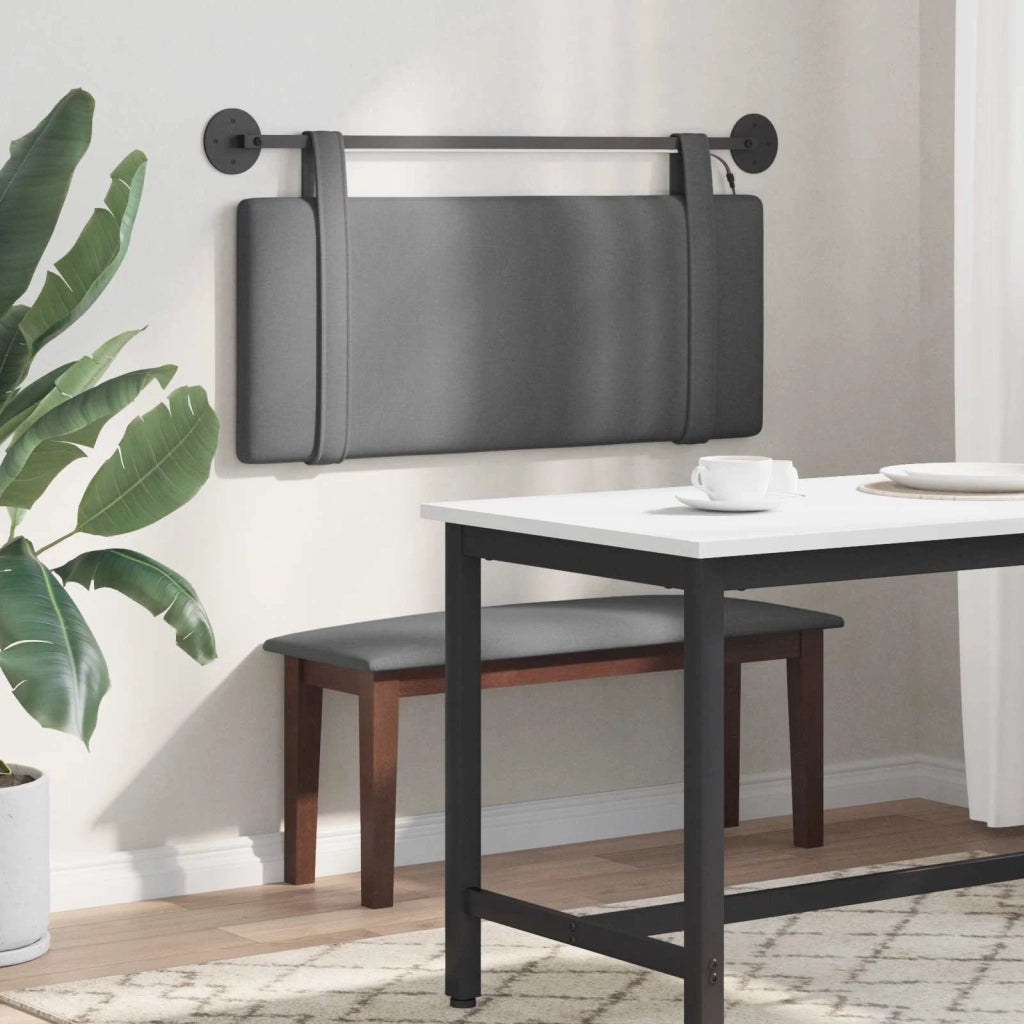 Testiera | Testata sospesa Con luce LED Grigio Scuro Tessuto
