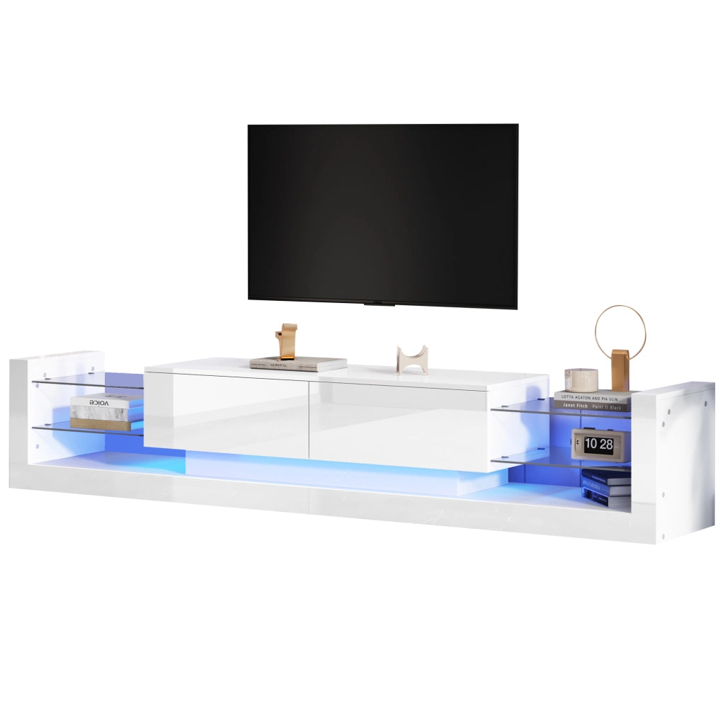 Cassettiera per TV bianca in truciolato lunghezza 181 cm