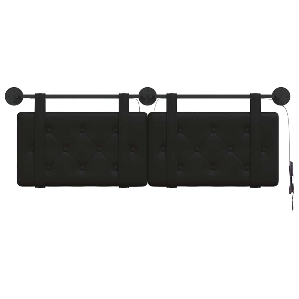 Testiera sospesa Con luce LED Nero Similpelle 3424158