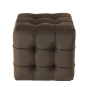 Pouf in velluto "Lizbon" - 42 x 42 x 42 cm - Marrone