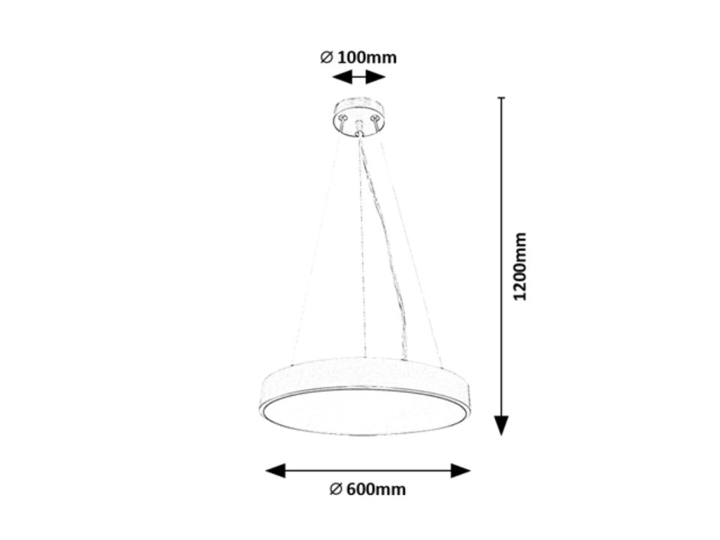Plafoniera LED 60W dimmer telecomando Tesia Rabalux nera