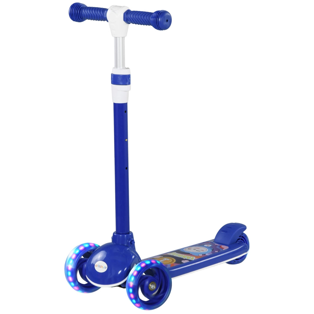 Pattinino Bambini con 3 Ruote e Luci LED ¨C Minimal ¨C 52x29x63-76 cm Blu
