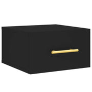 Comodino | Armadio da Notte | Mobiletto da notte a Muro Nero 35x35x20 cm