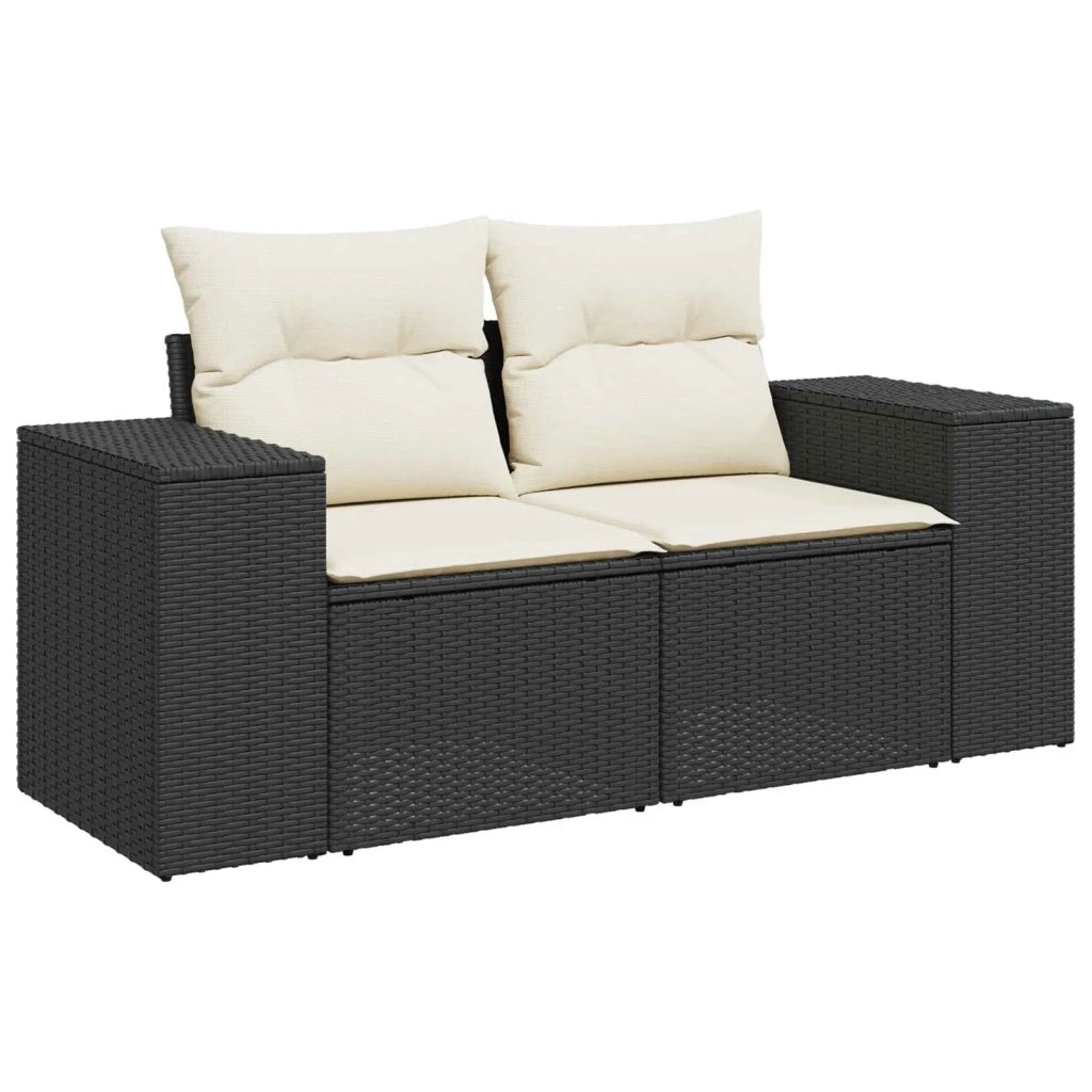 Set di divani 5 pz Nero e Bianco Crema 3447912