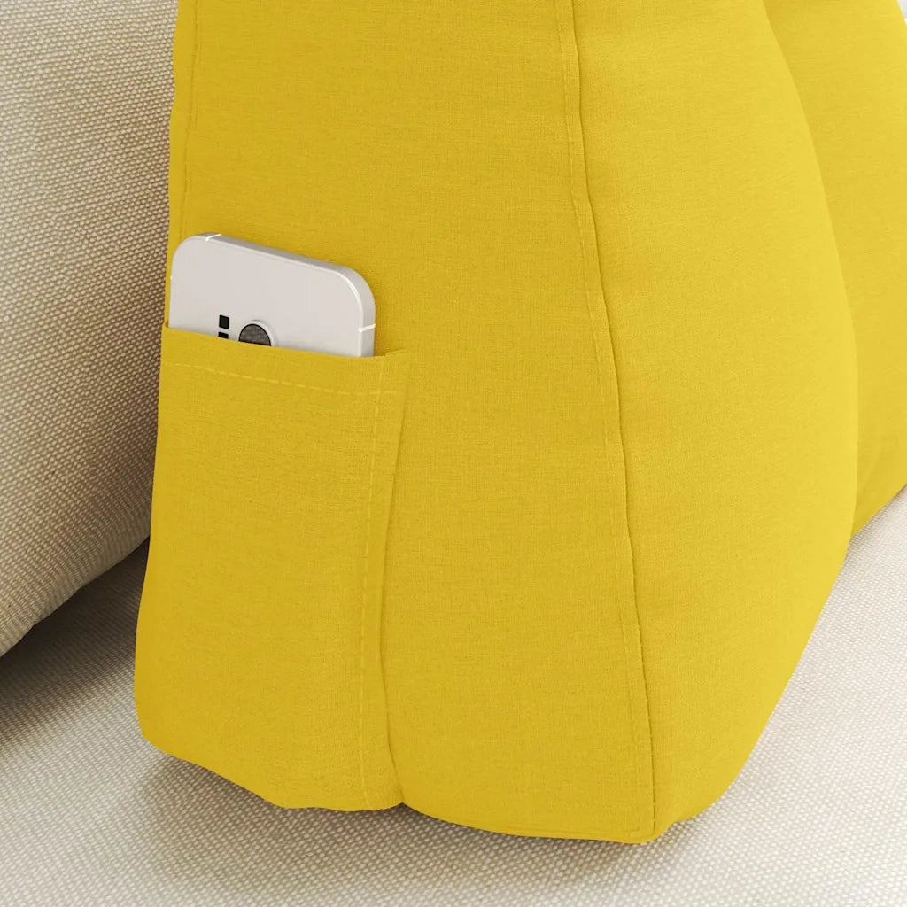 Cuscino per Schiena Giallo Chiaro 60 x 24 x 50 cm Tessuto 42014392