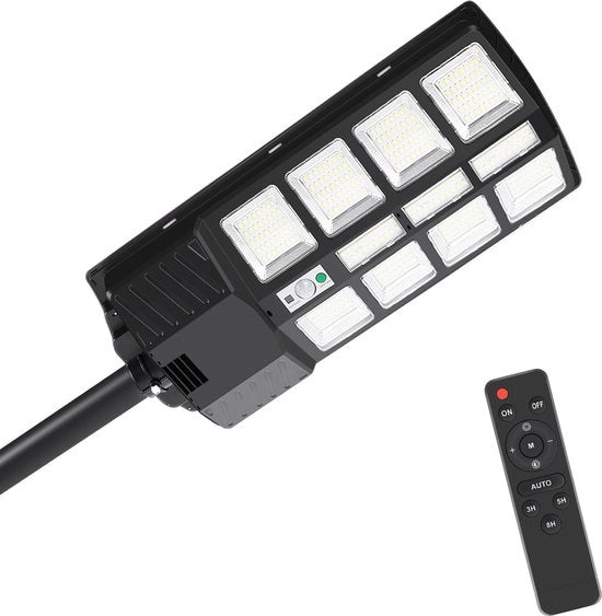 Lanterna Solare - Lampada stradale alimentata da energia solare con sensore di movimento e di crepuscolo - IP67 300W Comando a distanza