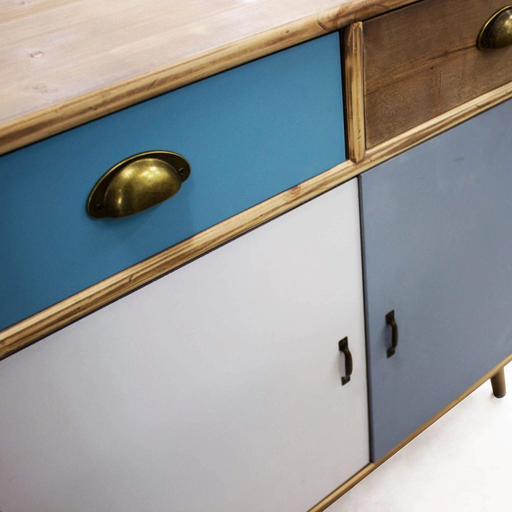 Mobiletto multicolore in Legno MDF cm 80x35x63 - HALLAM