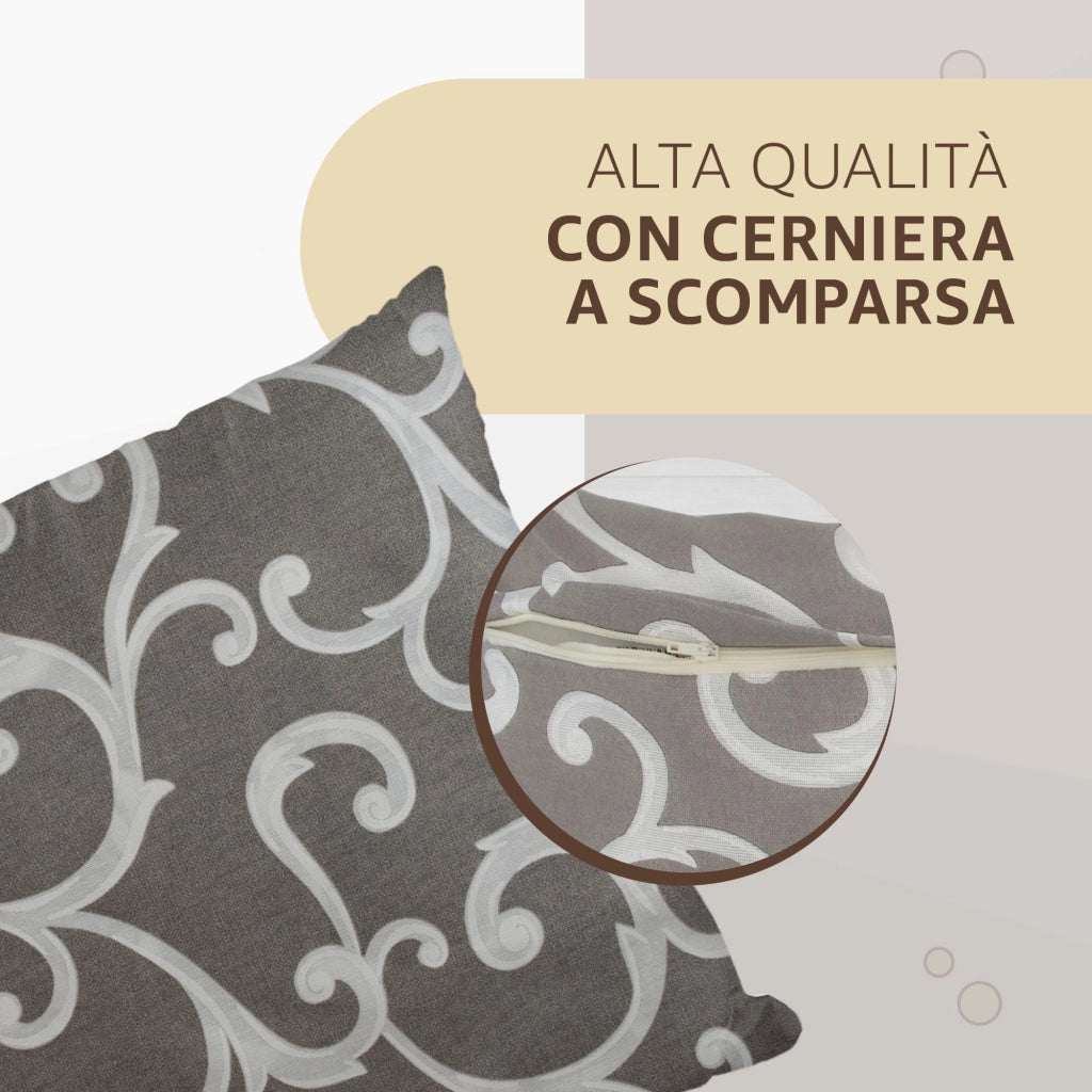 SONIT - Cuscini Divano Decorativi con Cerniera a Scomparsa 50X50 Colore: TORTORA