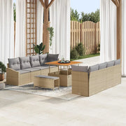 Set Divano da Giardino con cuscino 11 pcs Beige e Grigio Chiaro 3364587