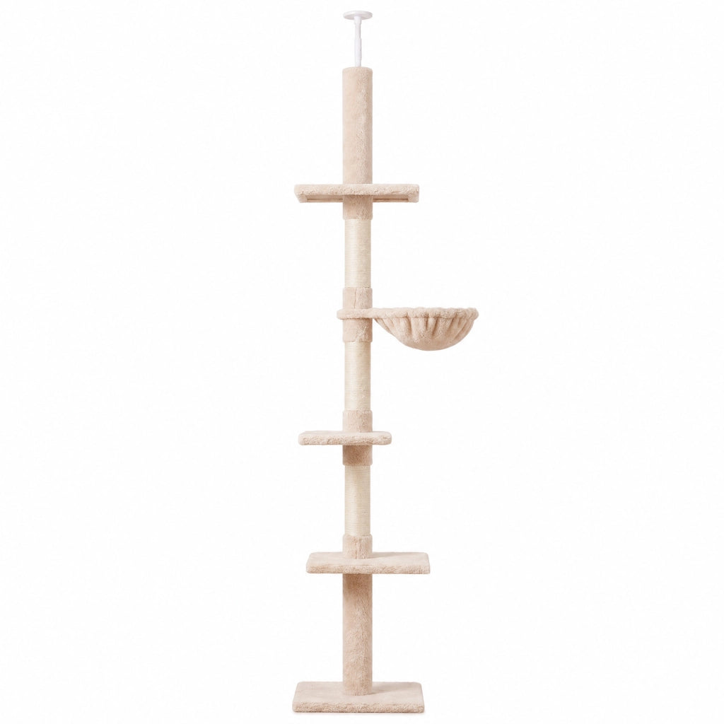 Albero tiragraffi per gatti 5 livelli ¨C Minimal ¨C beige 34x40x230-260cm