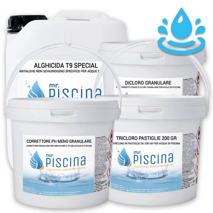 Kit mix per mantenimento acqua piscina Volume piscina: Da 100 a 200 m³