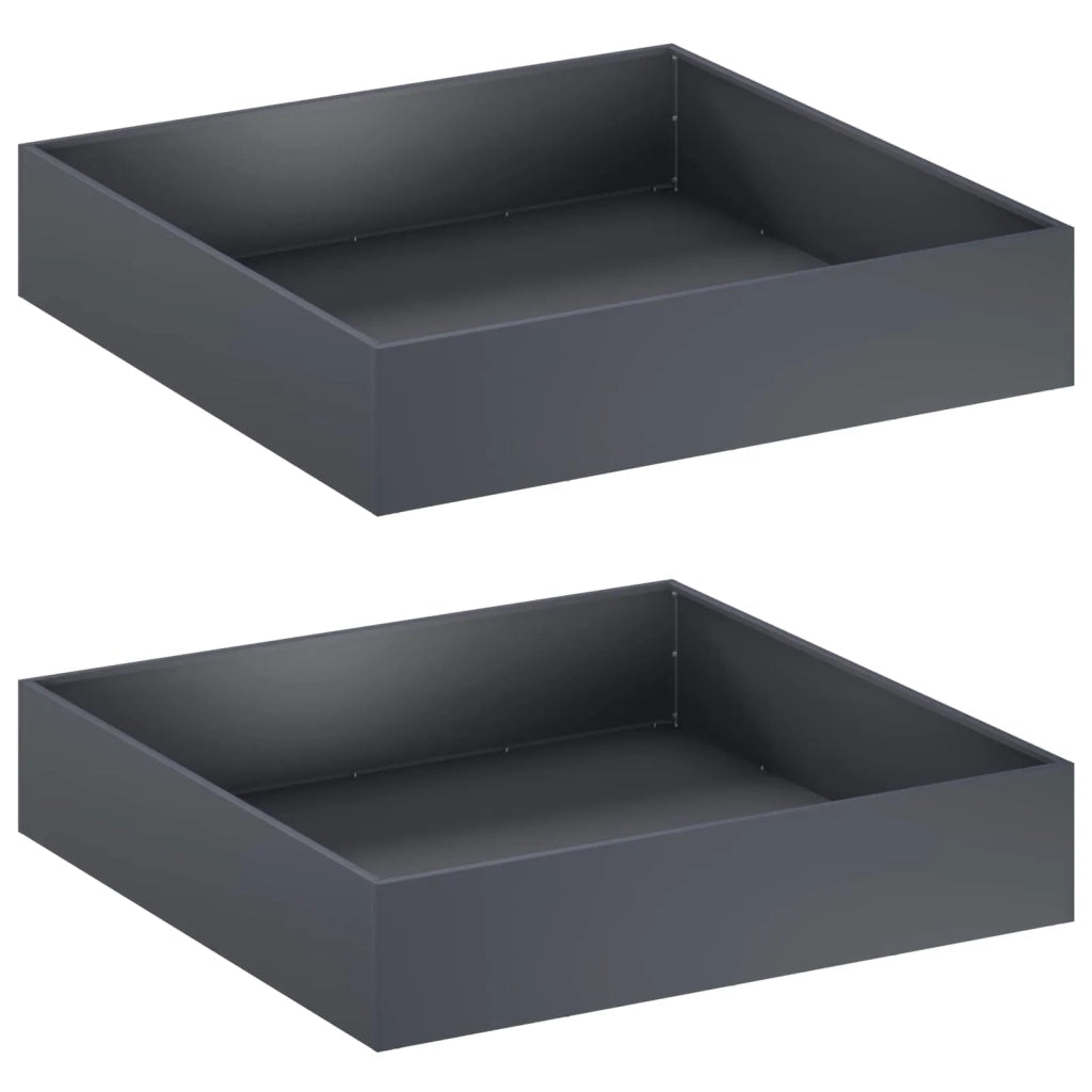 Vaso da giardino 2 pz Antracite 100 x 100 x 20 cm 8005027