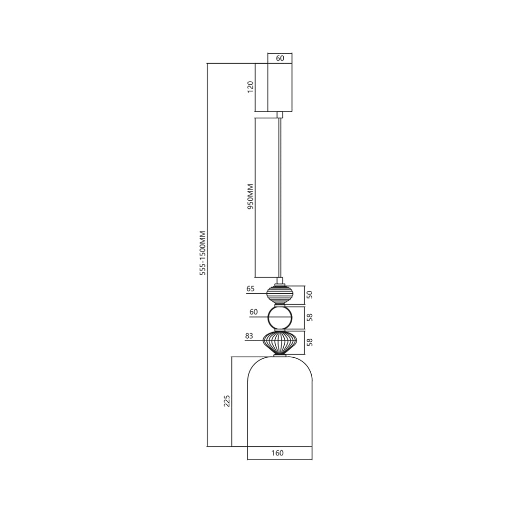 Lampada a sospensione Milagro Arte LED 12W multicolor