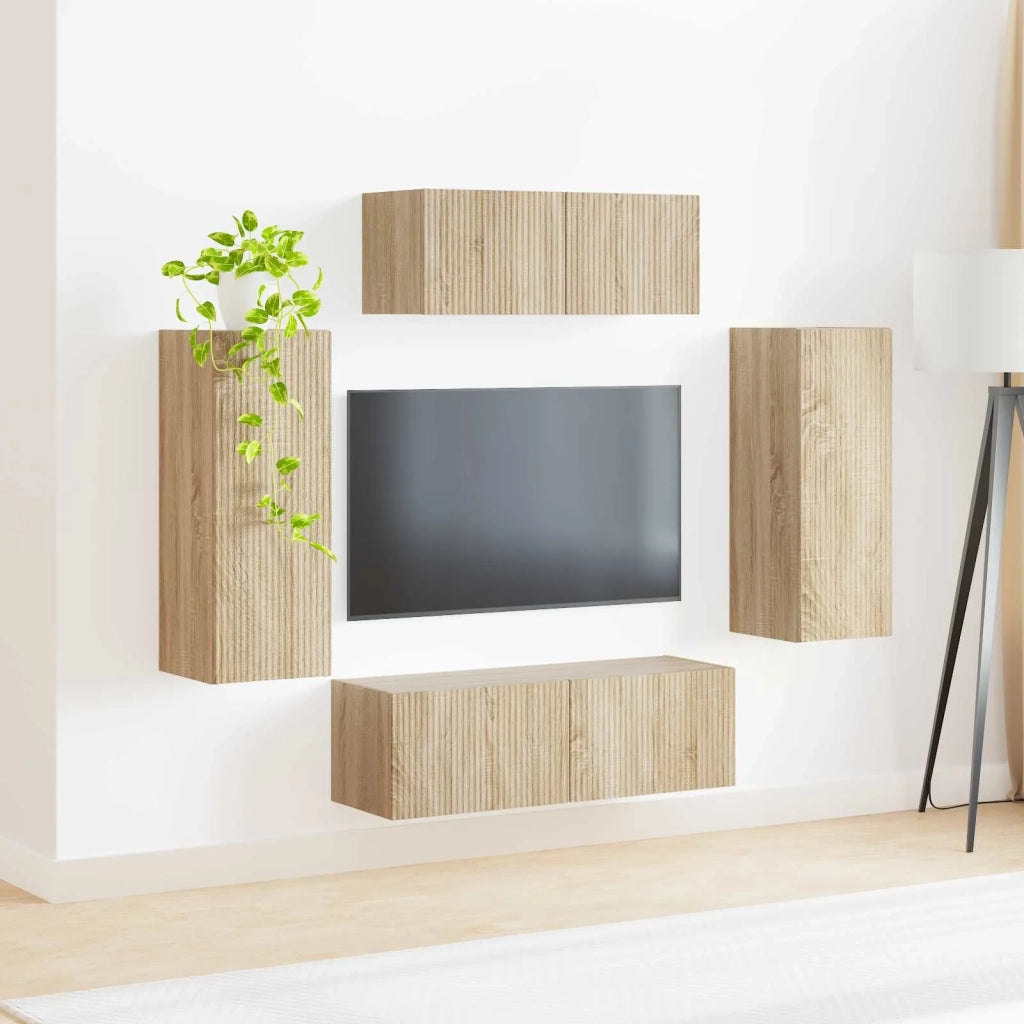 Set mobile TV 4 pcs Rovere Sonoma Legno multistrato 3409161