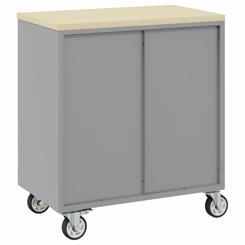 Banco da lavoro con cassetto Nero e Grigio 75 x 45 x 85 cm 4103487