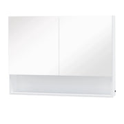 Armadio a muro con specchio e luci LED, ripiano aperto e interno ¨C Minimal ¨C 80x15x60cm