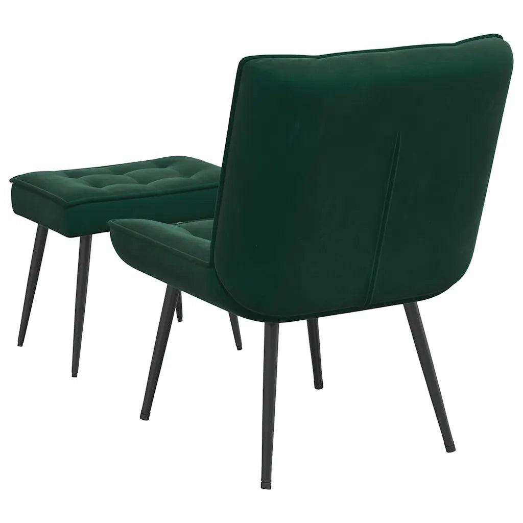 Poltrona Relax con Poggiapiedi Verde Scuro in Velluto 4012329